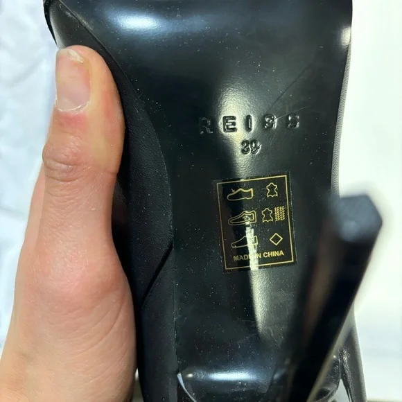 REISS | Hoxton Knee High Boot With Zippers Black Leather Size 39 NEW In Box - Picture 8 of 10